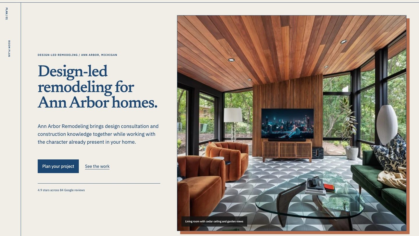 The opening section of the new homepage